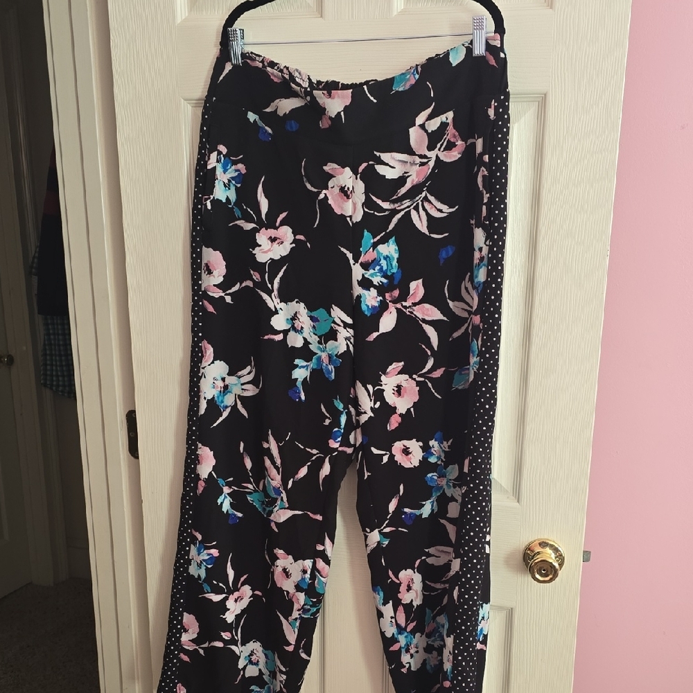 Lane Bryant Black Floral Jumpsuit